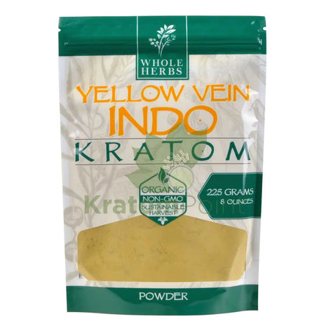 Whole Herbs Kratom 8Oz Yellow Vein Indo Powder Wholeherbs