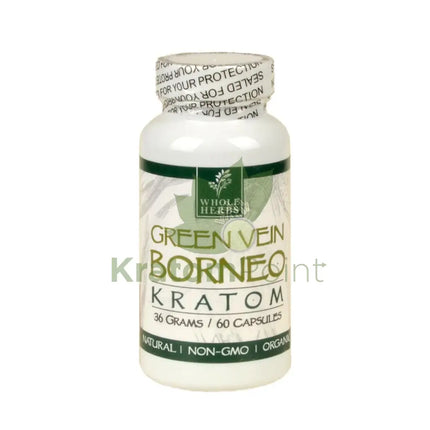 Whole Herbs Kratom capsules 60 count Green Vein Borneo