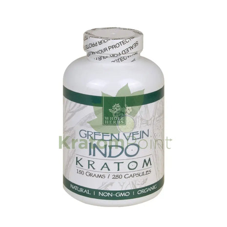 Whole Herbs Kratom Indo 250Ct Capsules Wholeherbs