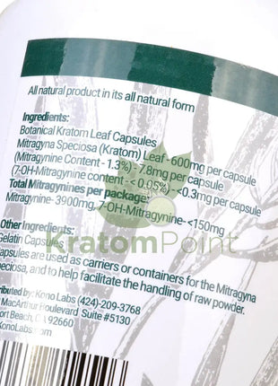 Whole Herbs Kratom Indo 500Ct Capsules Wholeherbs