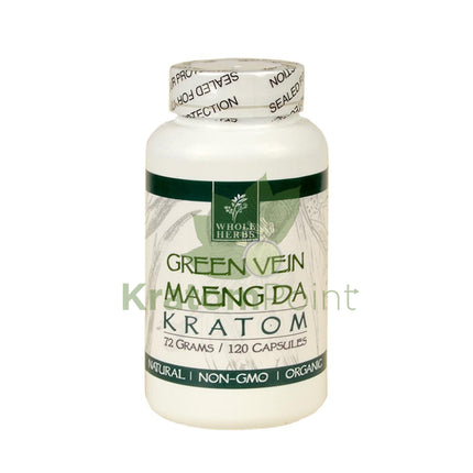 Whole Herbs Kratom capsules 120 count Green Vein Maeng Da