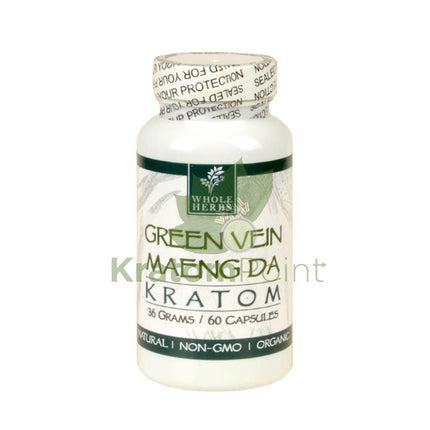 Whole Herbs Kratom capsules 60 count Green Vein Maeng Da