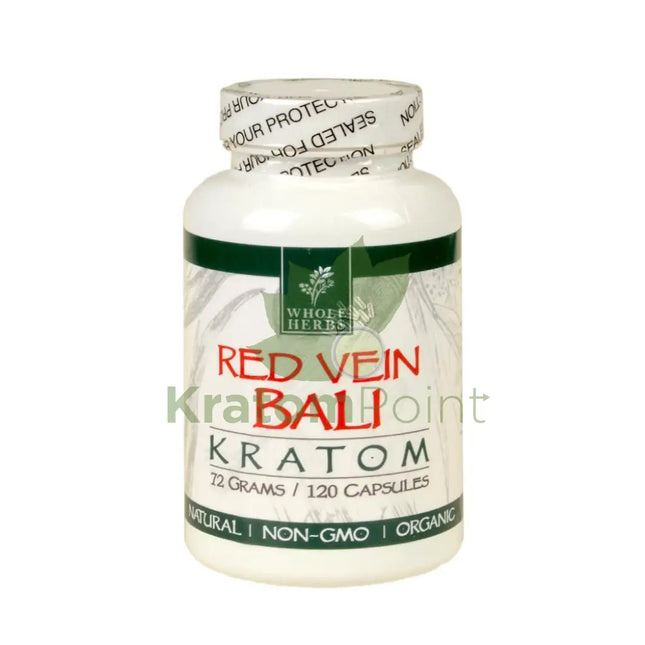 Whole Herbs Kratom capsules 120 count Red Vein Bali