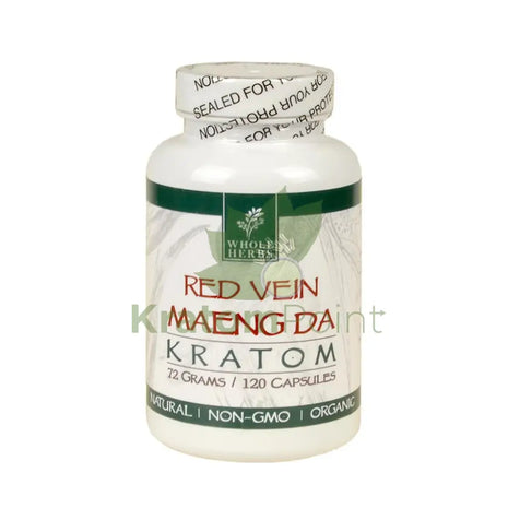 Whole Herbs Kratom capsules 120 count Red Vein Maeng Da