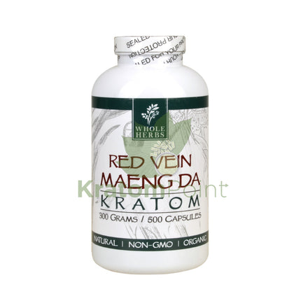 Whole Herbs Red Vein Maeng Da Kratom 500 count capsules