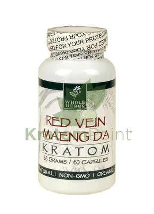 Whole Herbs Kratom capsules 60 count Red Vein Maeng Da