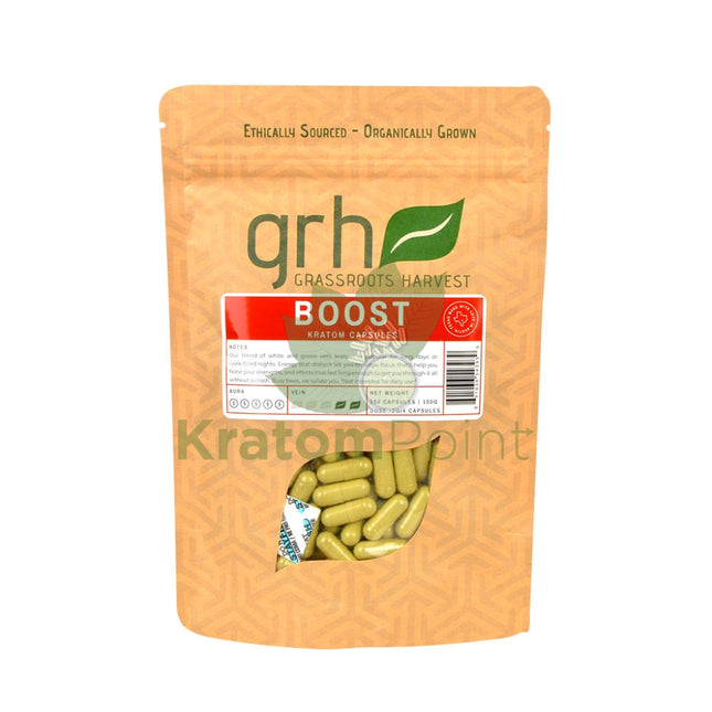 GrassRoots Harvest Kratom Boost, 200 Count Capsules