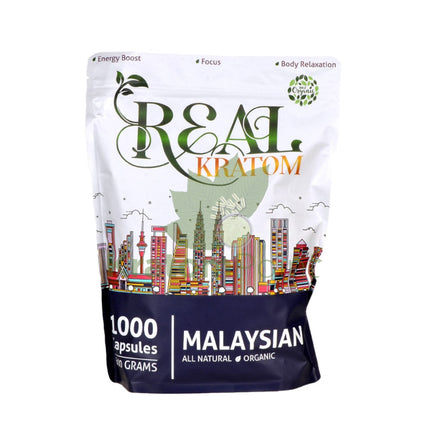 Real Kratom Malaysian Kratom Capsules, 1000 count