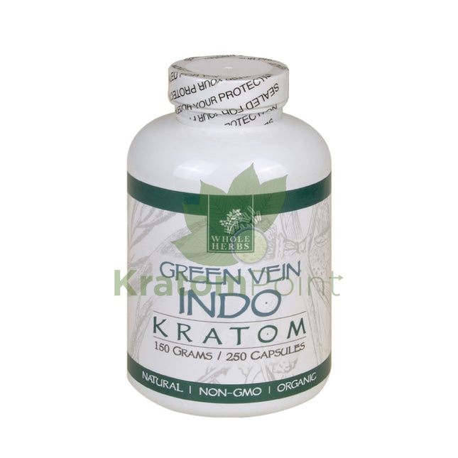 Whole Herbs Kratom Indo 250Ct Capsules Wholeherbs