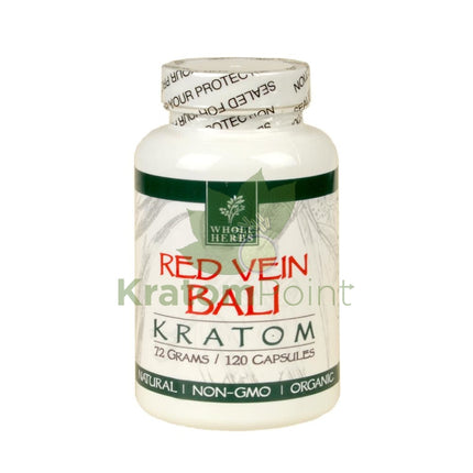 Whole Herbs Kratom capsules 120 count Red Vein Bali